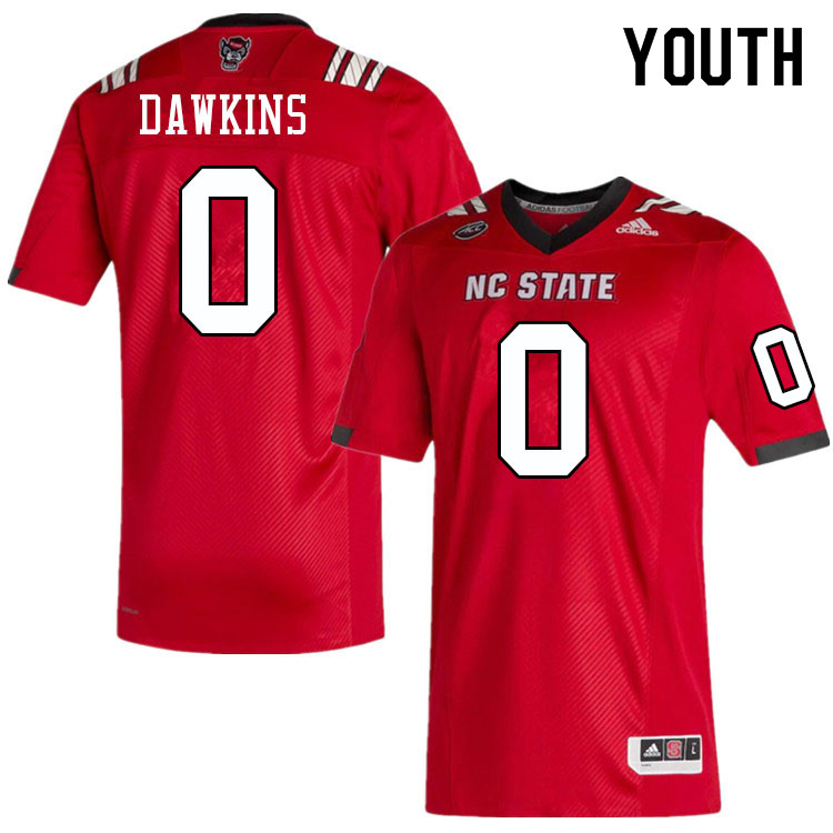 Youth #0 Terrell Dawkins NC State Wolfpack College Football Jerseys Sale-Red - Click Image to Close